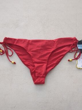 Nicolita Red Tie-Side Bikini Bottom